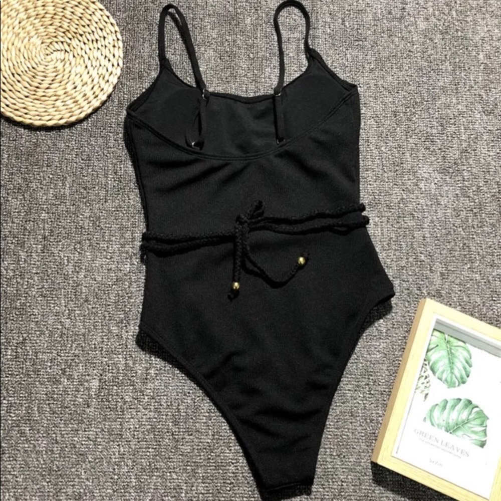 Black rope monokini/bodysuit.